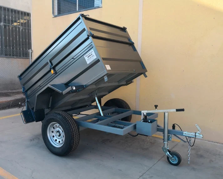 Remolque 4×4 Basculante Hidráulico Manual Nuevo – 220 × 130 × 60 + 35 cm – MMA 750 kg