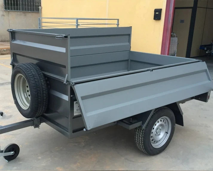 Remolque Basculante Nuevo con Sobrelaterales – 220 × 130 × 50 + 35 cm – MMA 750 kg